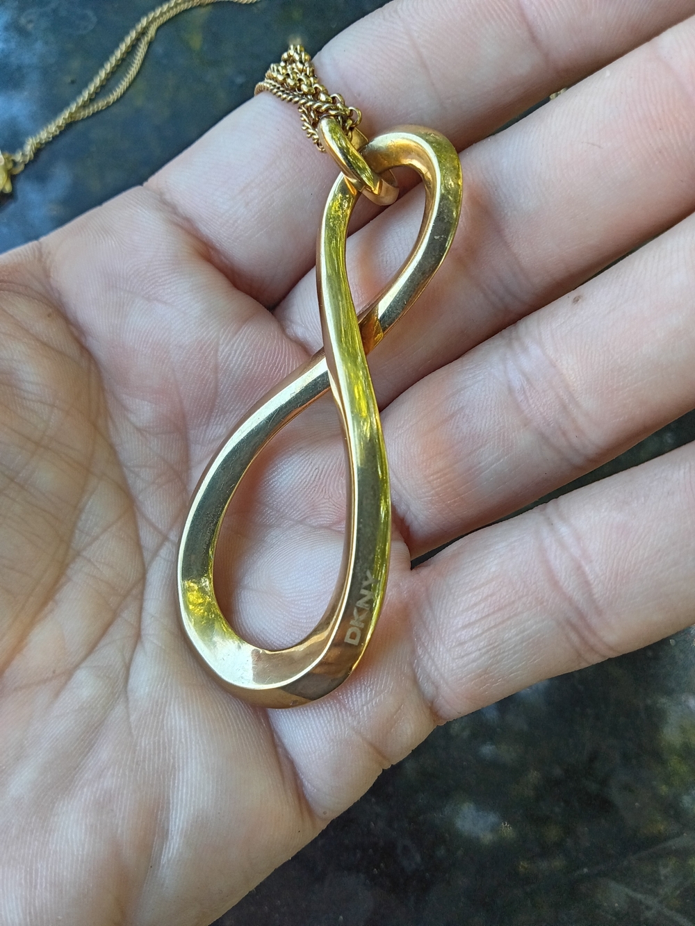 DKNY Stainless Steel Infinity Pendant Multistrand Necklace